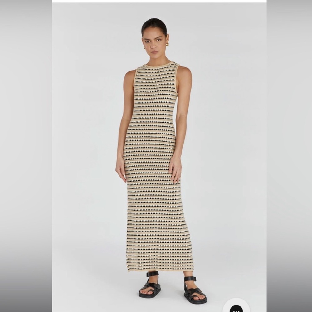 Dissh Mimi Striped Crochet Boat Neck Dress